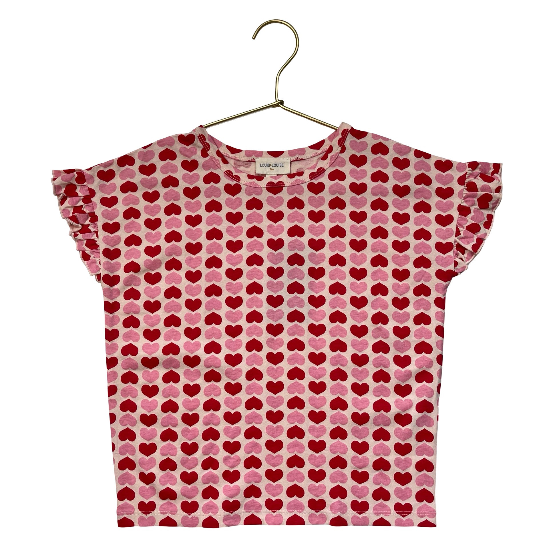 Louis Louise Pink & Red Heart Shirt - Size 8