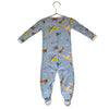 Hart & Land Light Blue Airplane Print Footed PJs - Size 6-12 Mo