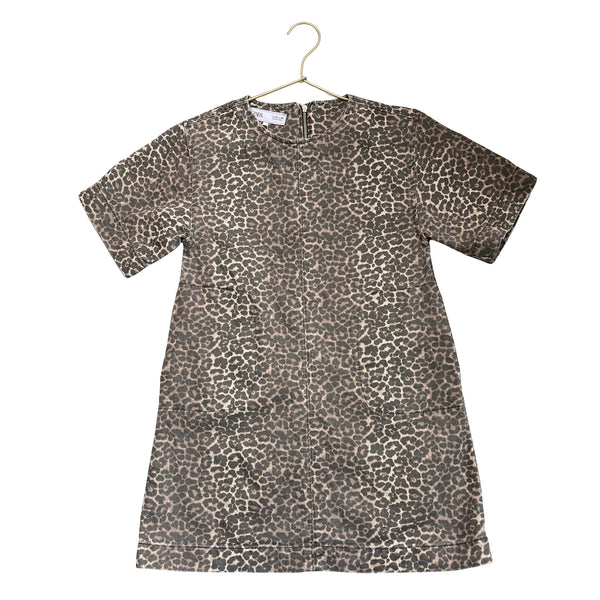 Zara Denim Leopard Print Dress - Size 10