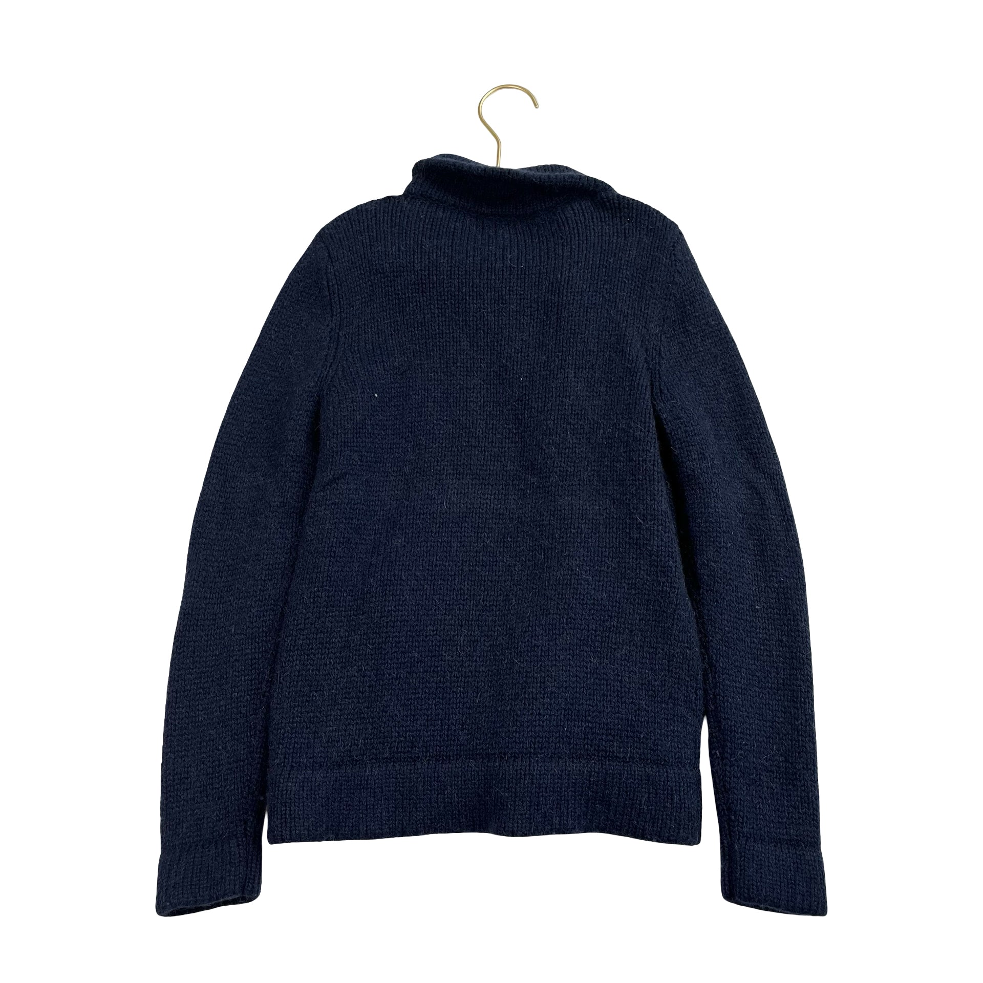Bonpoint Navy Moto Style Cardigan Sweater Jacket - Size 8