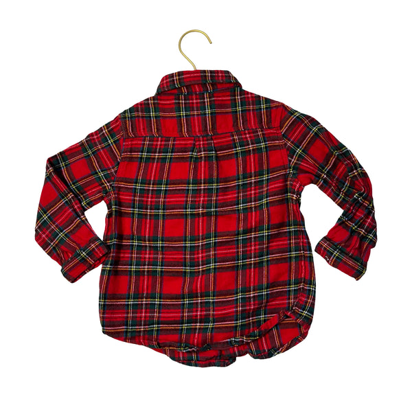 Hatley Red Plaid Flannel Button Down Shirt - Size 3