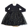 Hanna Andersson Black & Gold Foil Moon & Star Tulle Skirt Dress - Size 8