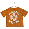 Zara Orange Flower Graphic 'Sunny Days' T-Shirt - Size 8-9