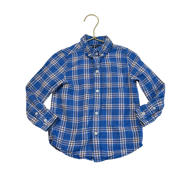 Janie and Jack Blue Plaid Button Down Shirt - Size 2T