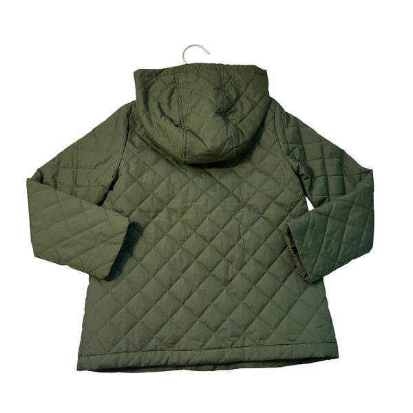 Crewcuts J. Crew Olive Hooded Quilted Jacket - Size M 8-9