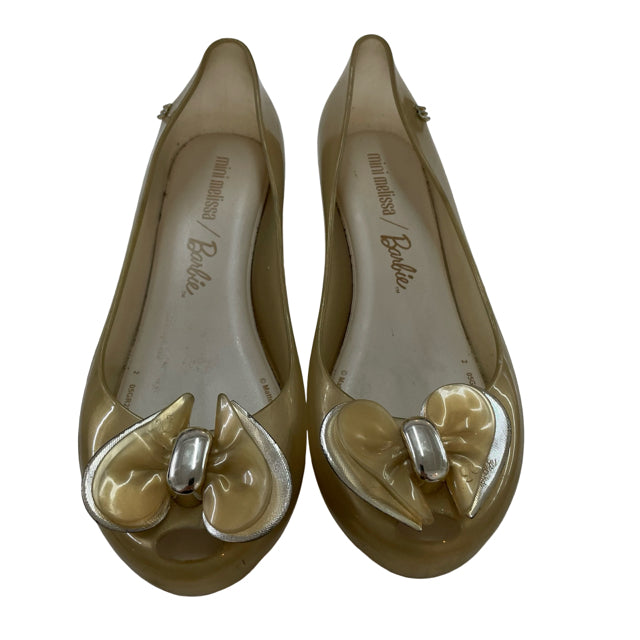 Mini Melissa x Barbie Gold Shoes - Size 3