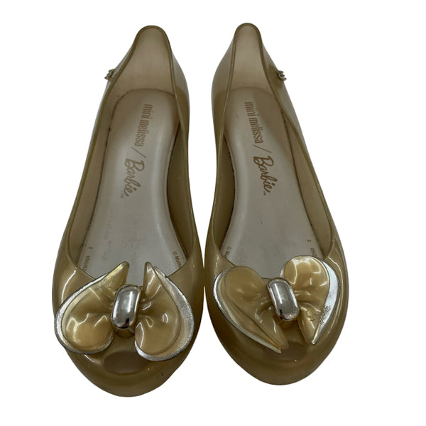 Mini Melissa x Barbie Gold Shoes - Size 3