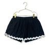 Old Navy Black Linen-Blend Shorts, Ivory Trim - Size L 10-12