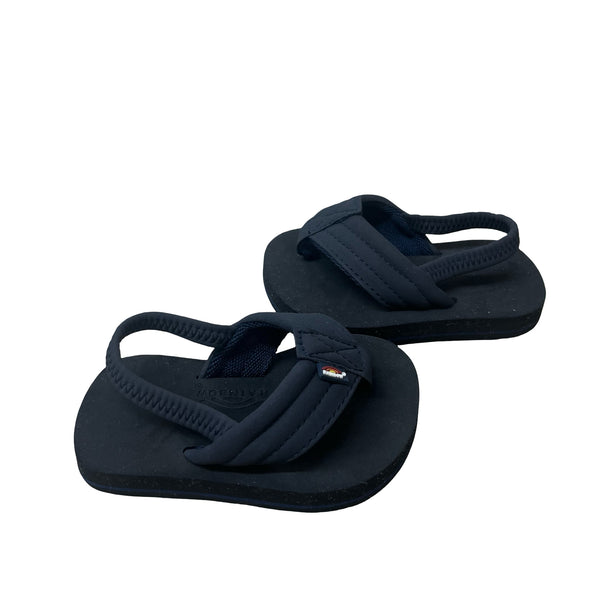 Rainbow Black Flip-Flop Sandals - Size 3-4
