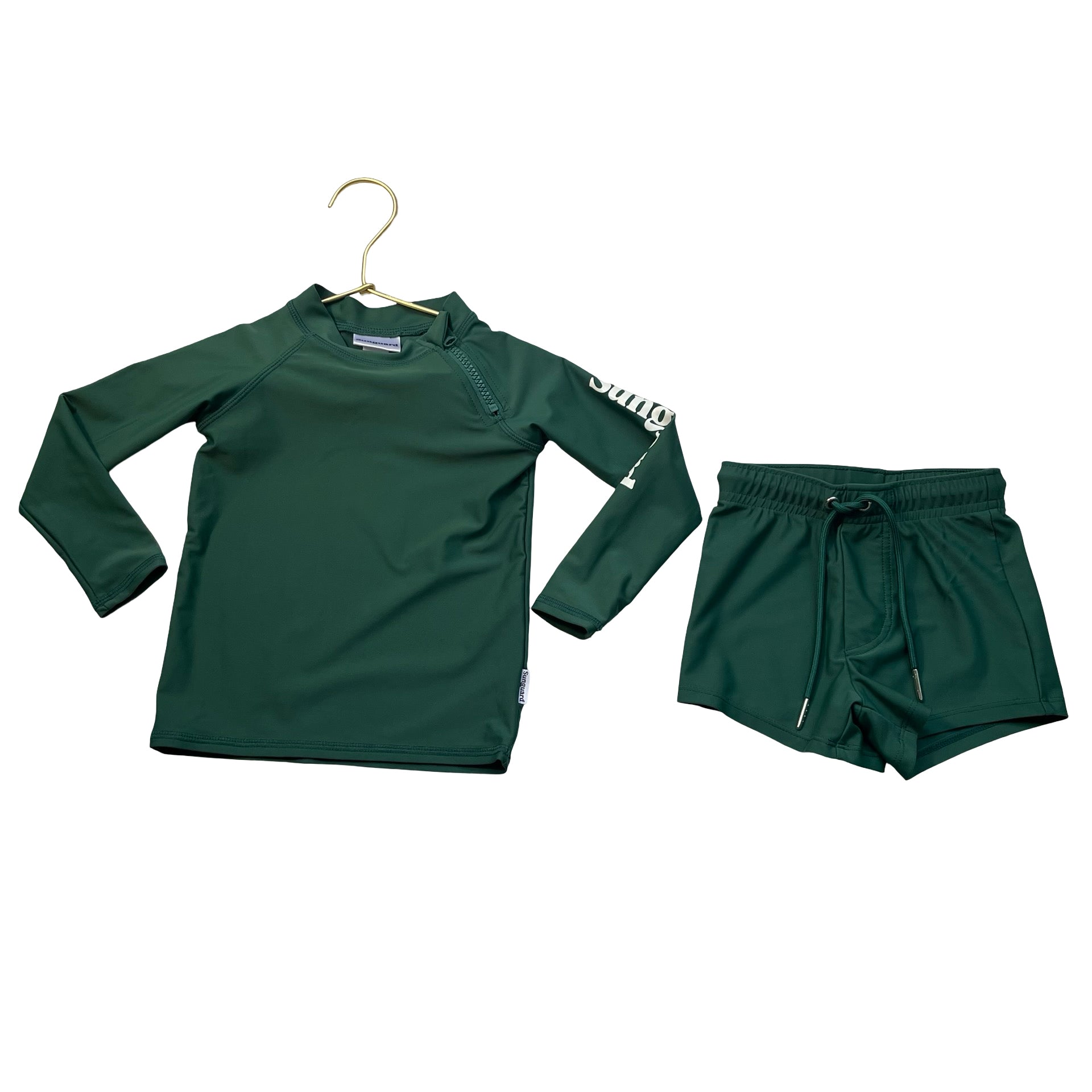 Sunguard Green Rash Guard & Swim Trunks - Size 2T