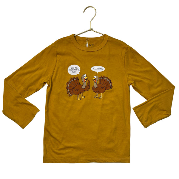 Children's Place Yellow Turkey Graphic Thanksgiving Shirt - Size S 5-6
