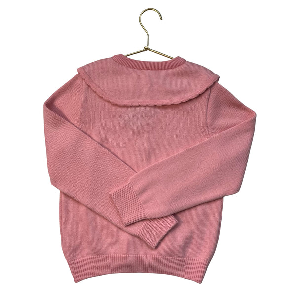 Lulabee Pink Embroidered Collar Cardigan Sweater - Size 145