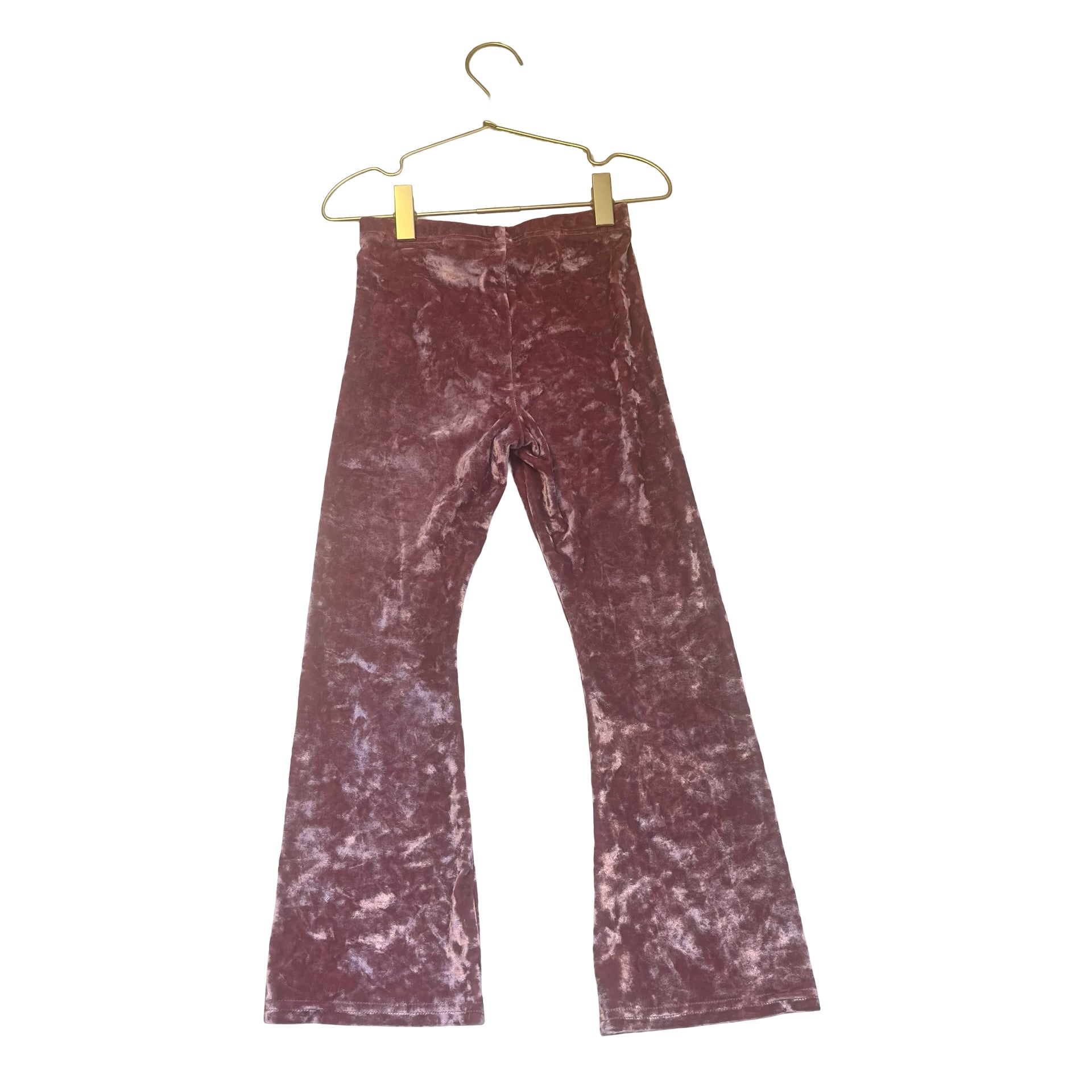 Old Navy Pink Crushed Velvet Flare Leggings - Size S 6-7
