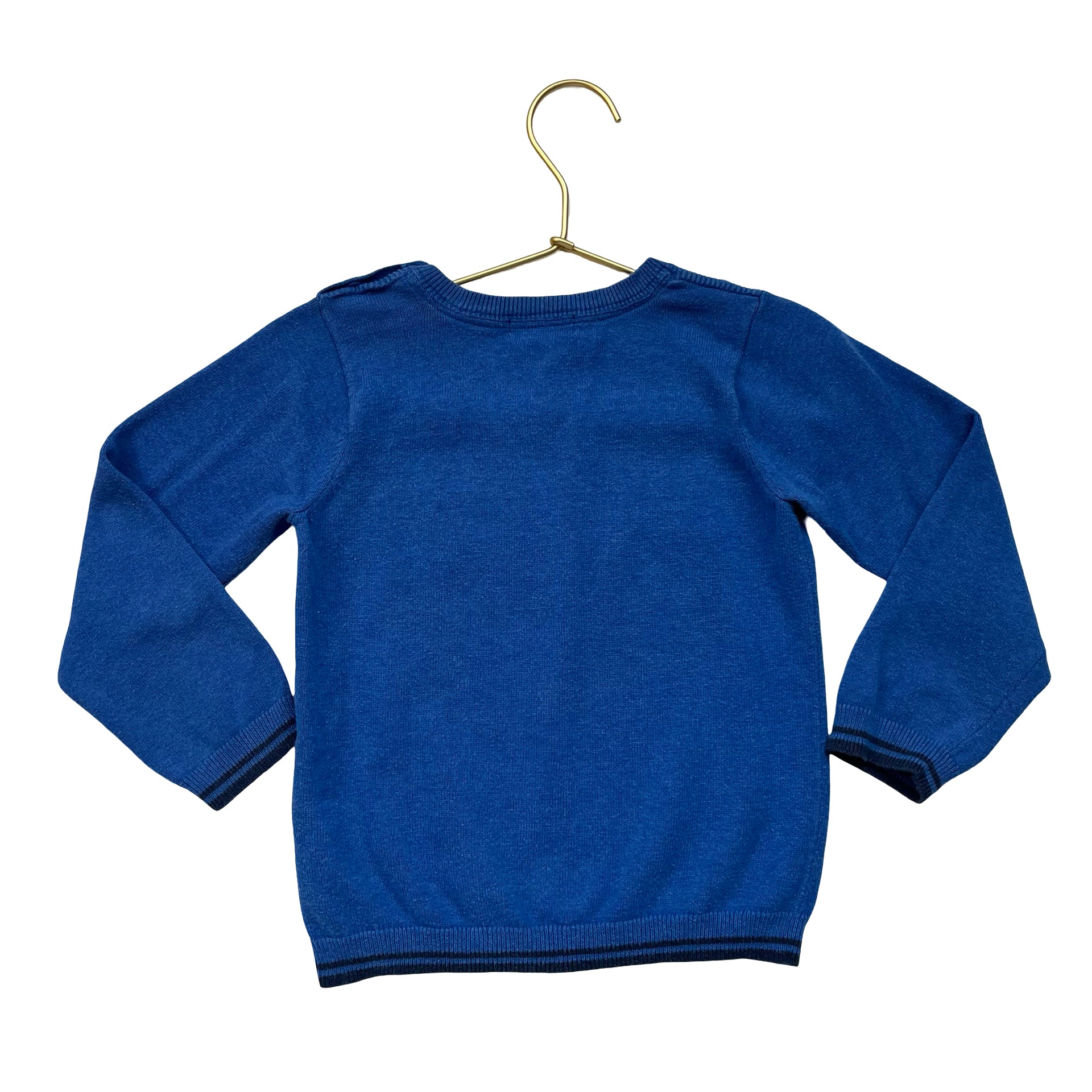 Purebaby Blue & Yellow School Bus Cotton Sweater - Size 4
