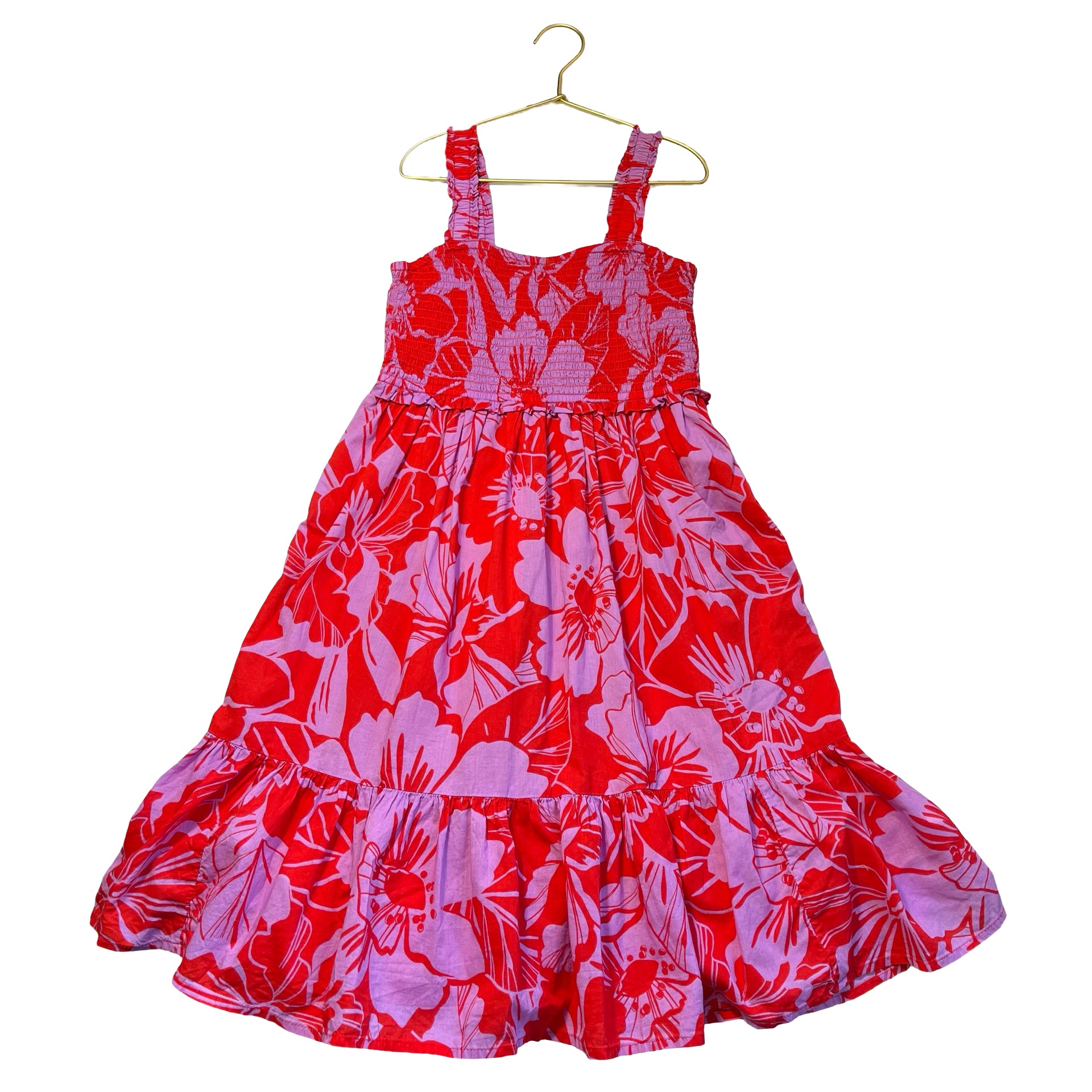 Gap Kids Red & Lavender Troical Floral Dress - Size L 10