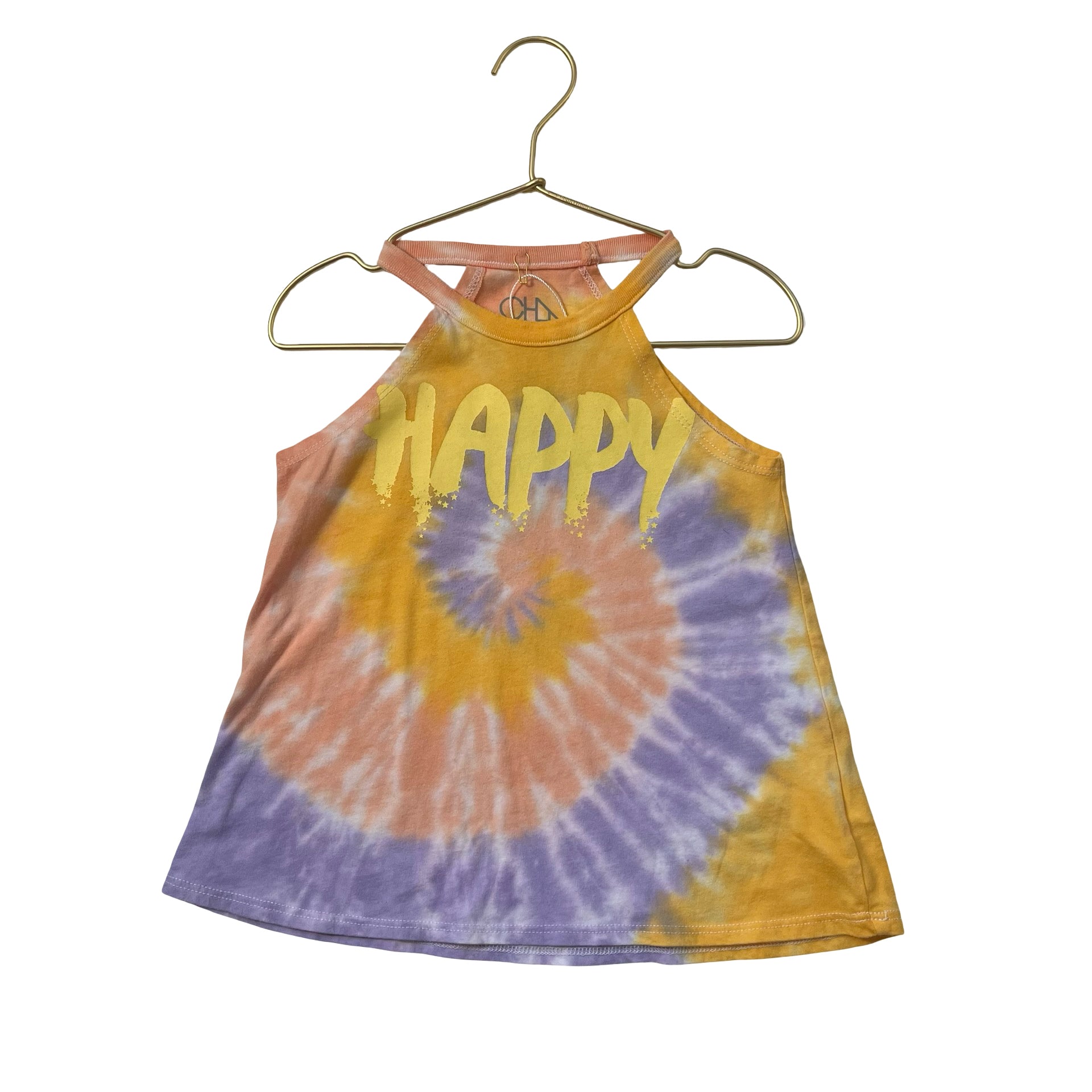 Chaser Peach, Lavender, Orange Tie-Dye 'Happy' Tank - Size 4