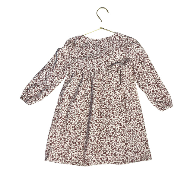 Old Navy Ivory & Plum Floral Corduroy Dress - Size 4T