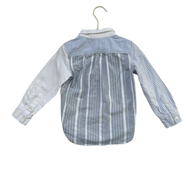 Baby Gap Blue & White Oxford Mixed Stripe Button Down Shirt - Size 4