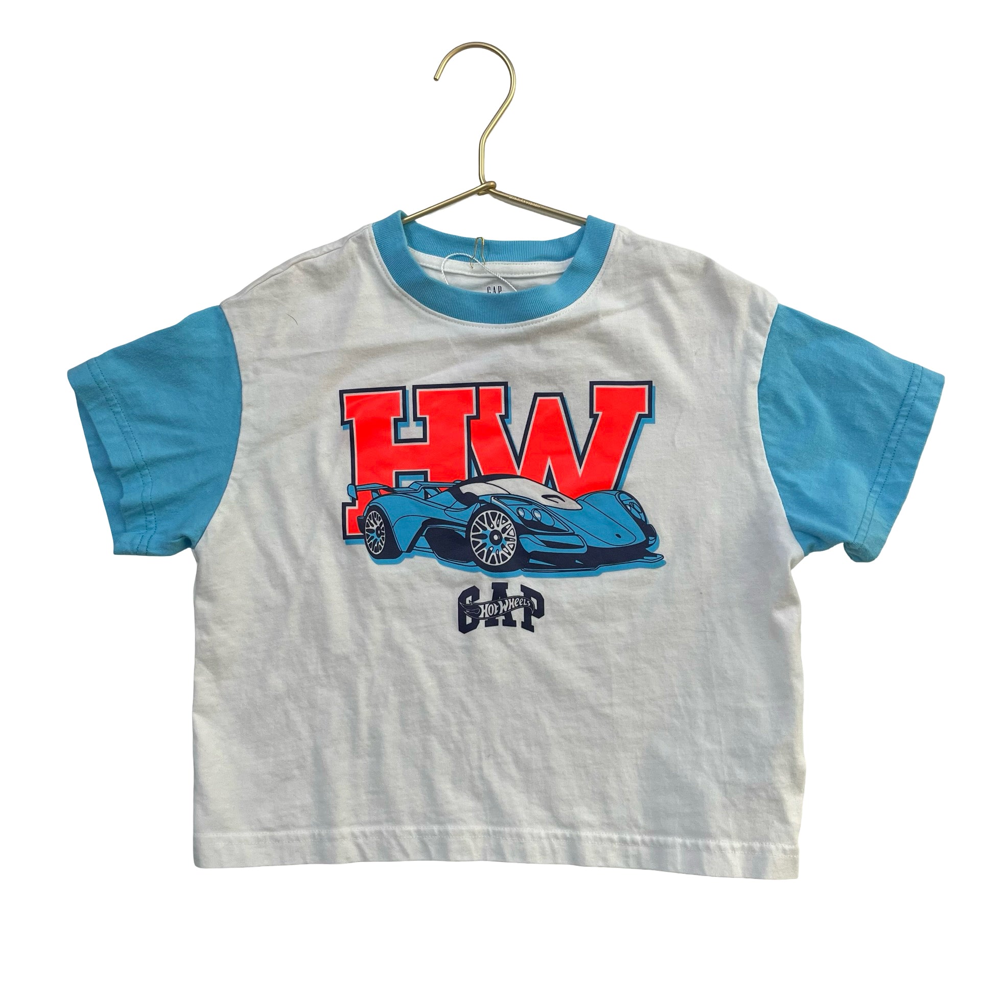 Baby Gap x Hot Wheels Blue & White T-Shirt - Size 4