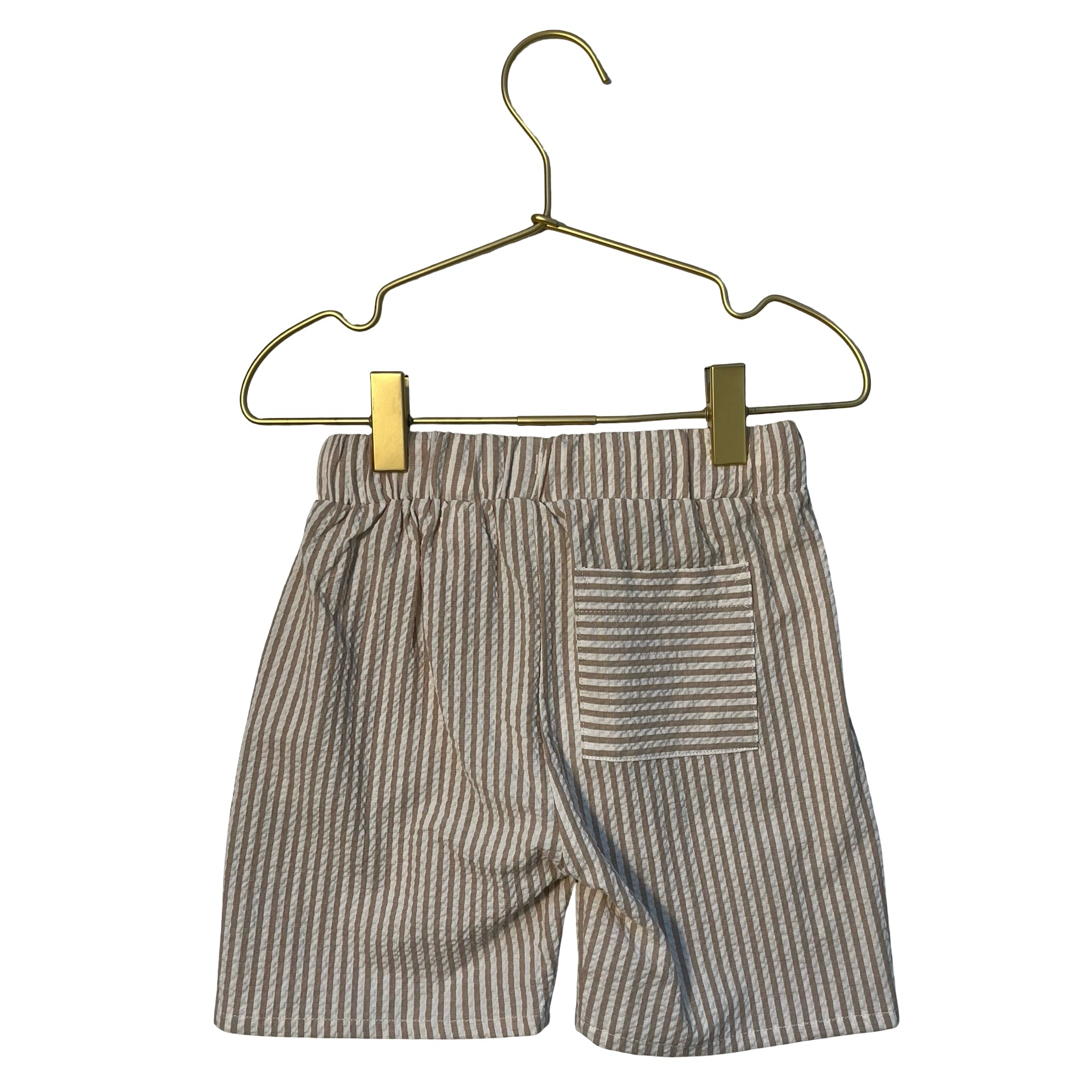 Zara Tan & Ivory Striped Seersucker Shorts - Size 4