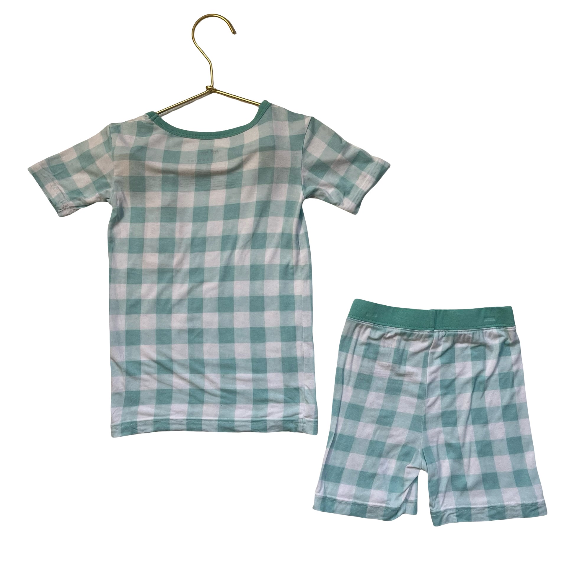 Little Sleepies Teal Check 2 Piece PJs - Size 3T