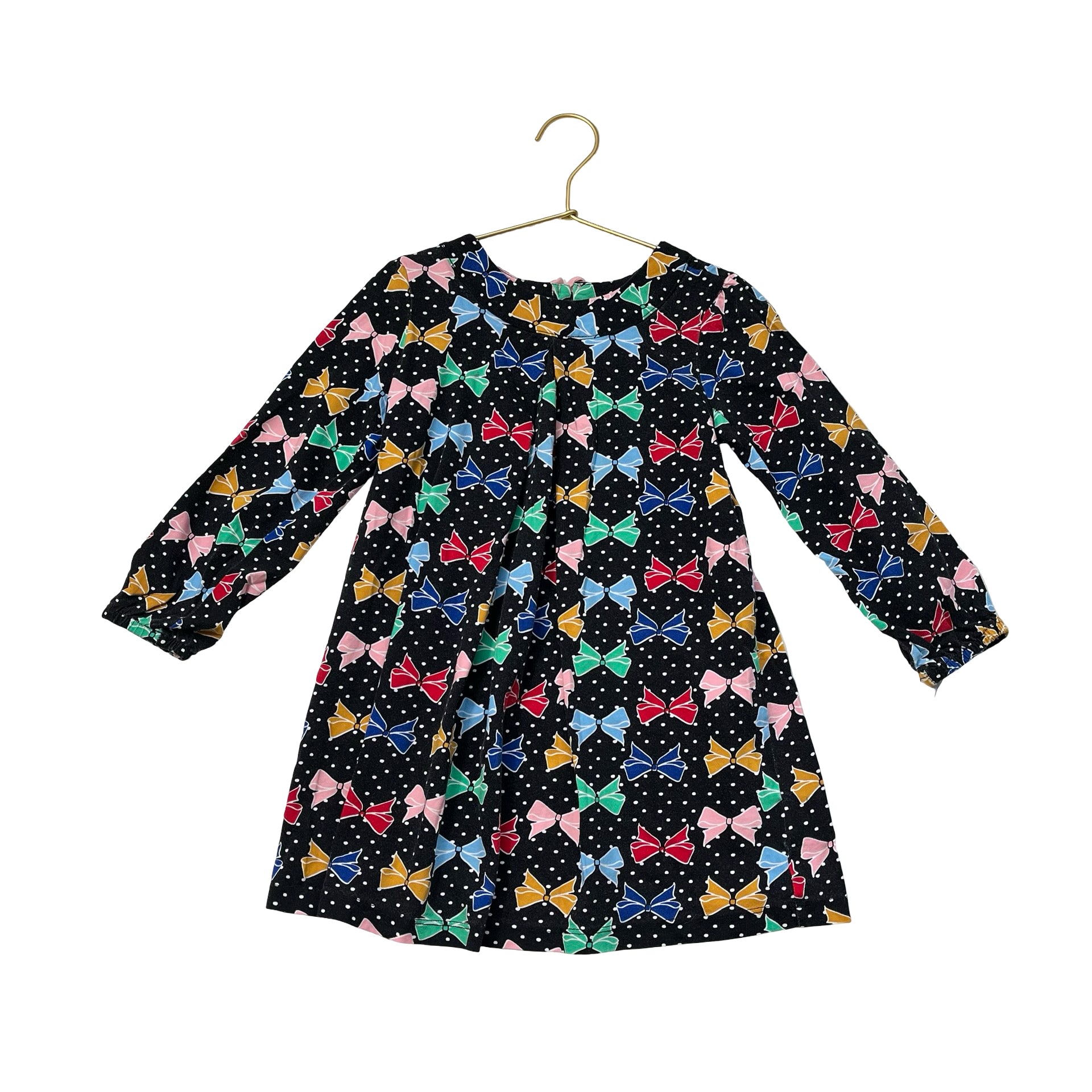 Hanna Andersson Black & Multi-Color Bow Print Dress - Size 110 (5)
