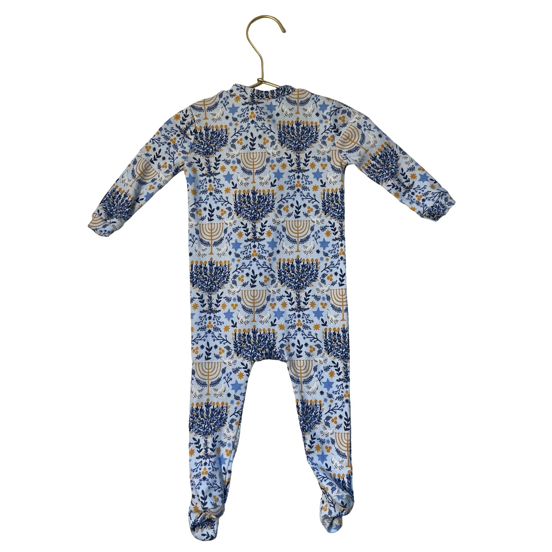 Pottery Barn Kids x Rifle Paper Hanukkah Print Footed PJs - Size Size 6-9 Mo