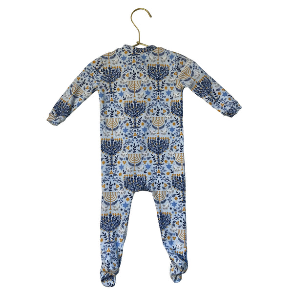 Pottery Barn Kids x Rifle Paper Hanukkah Print Footed PJs - Size Size 6-9 Mo