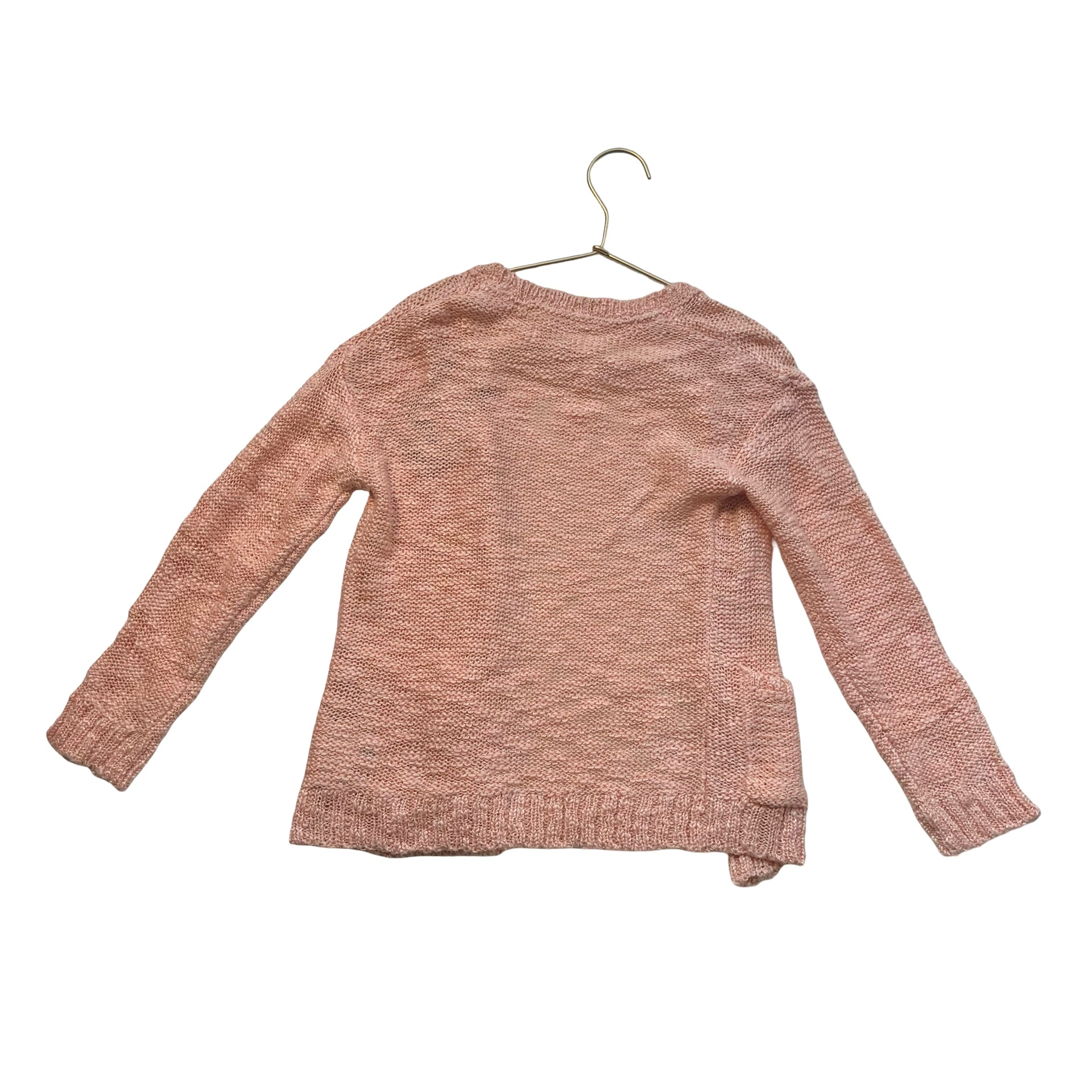 Peek Peach Metallic Open Front Cardigan Sweater - Size XS 4-5