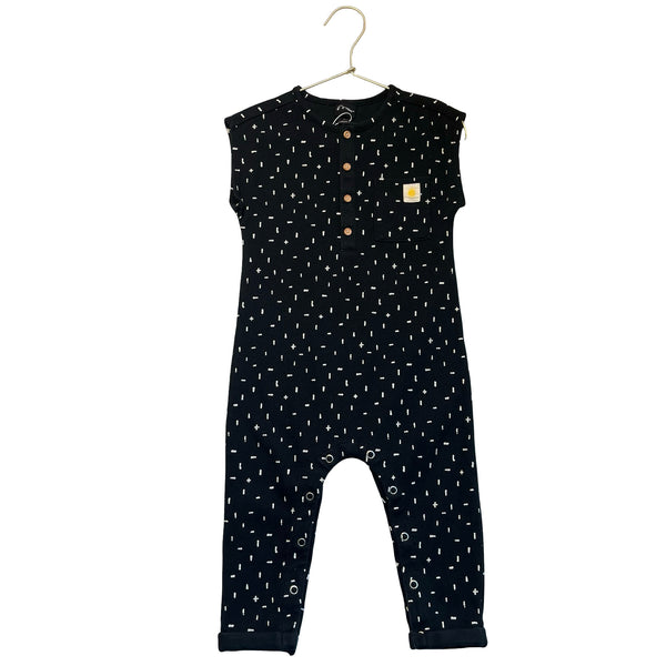 Art Class Black & White Pattern One-Piece Jumpsuit - Size 2T