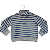 Crewcuts Gray & Blue Striped Rugby Sweatshirt - Size S 6-7