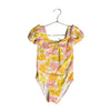 Janie and Jack Yellow & Pink Floral Swim Suit - Size 5
