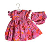 Tea Collection Pink Butterfly & Flower Print Dress & Bloomers - Size 18-24 Mo
