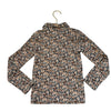 Misha & Puff Ivory, Brown, Navy Floral Top - Size 8Y