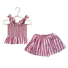 Habitual Pink & White Striped Smocked Tank & Skort Skirt Set - Size 4