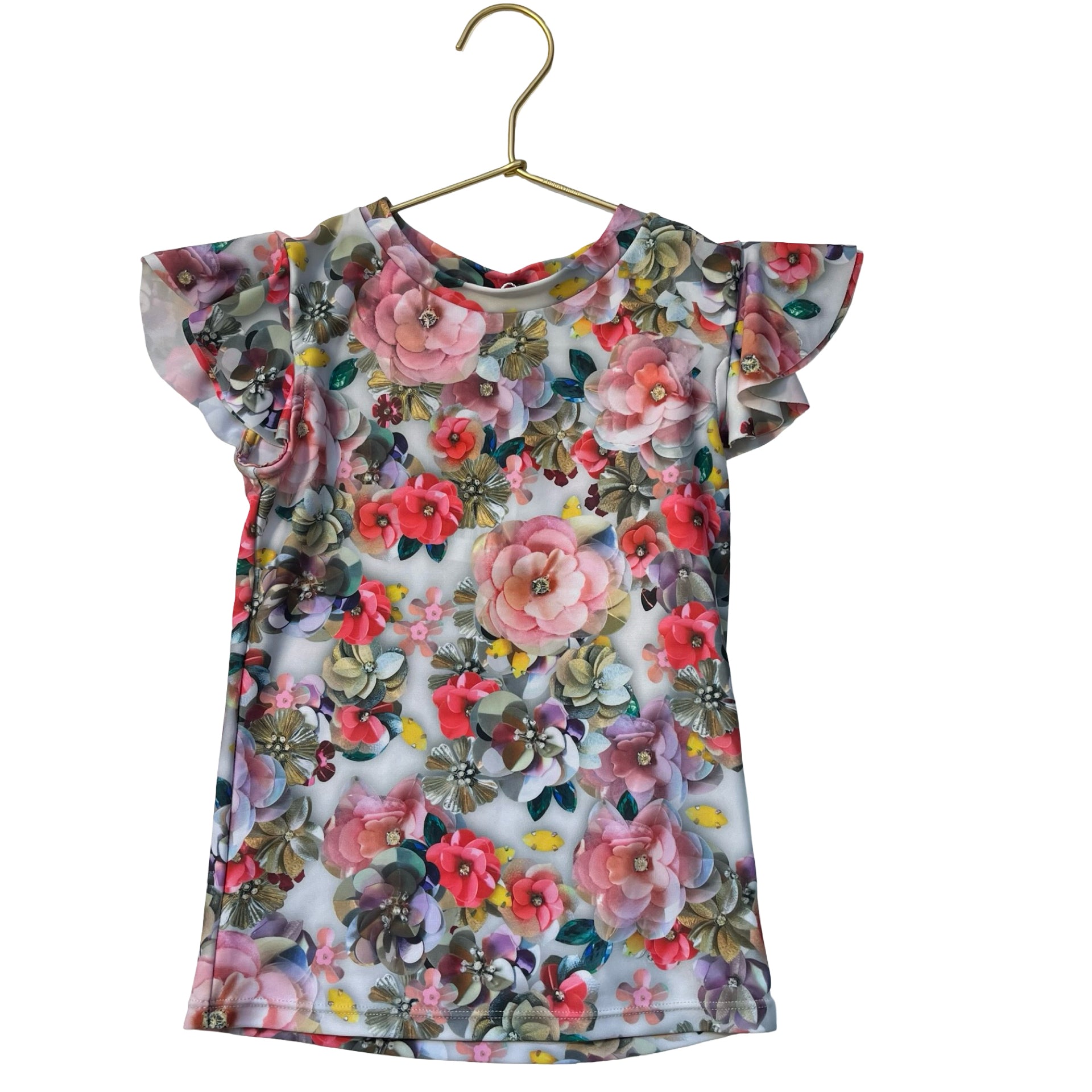 Molo Colorful Flower Print Rash Guard - Size 5-6Y