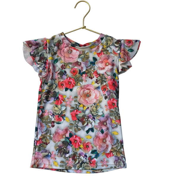 Molo Colorful Flower Print Rash Guard - Size 5-6Y