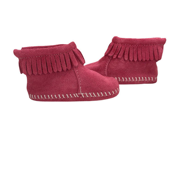 Minnetonka Pink Suede Soft-Sole Booties New in Box - Size 5