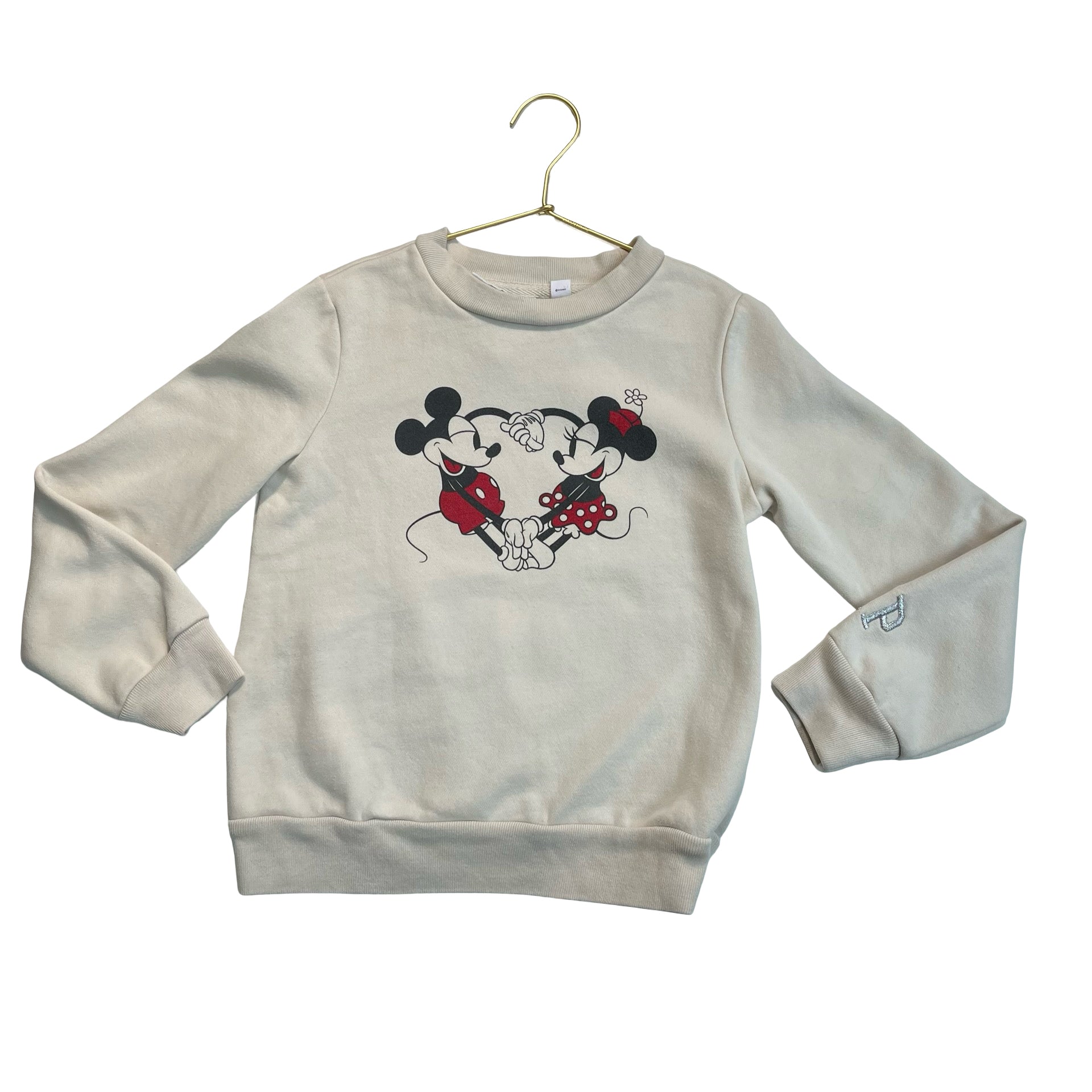 Gap Kids x Disney Ivory Mickey & Minnie Heart Sweatshirt - Size M 8