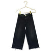 Zara Wide-Leg Raw-Hem Black Denim Jeans - Size 4