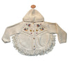 Louise Misha Ivory Embroidered Hooded Poncho Cardigan Sweater - Size 6Y
