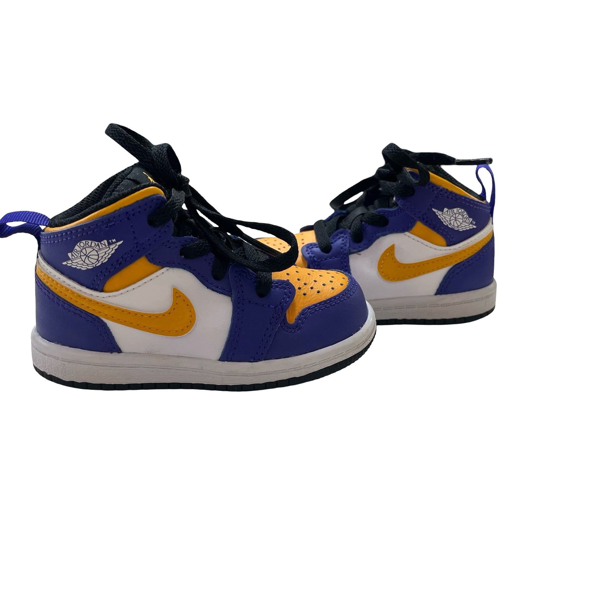 Nike Air Jordan Purple, Yellow, White Sneakers - Size 6C