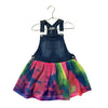 Epic Threads Denim & Colorful Tie-Dye Mesh Overall Dress - Size 6