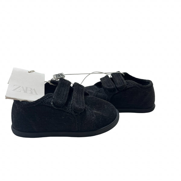 Zara Black Corduroy Velcro Shoes with Tags - Size 21 (5.5)