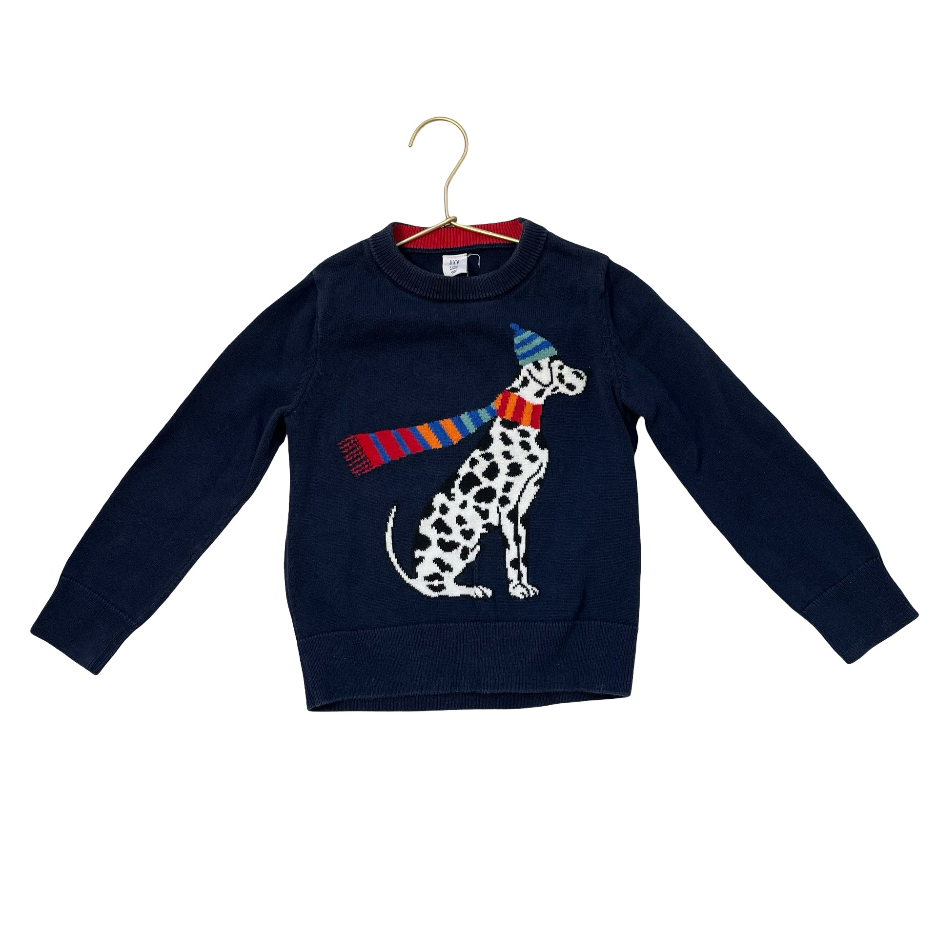 Baby Gap Navy Dog in Hat & Scarf Cotton Sweater - Size 5