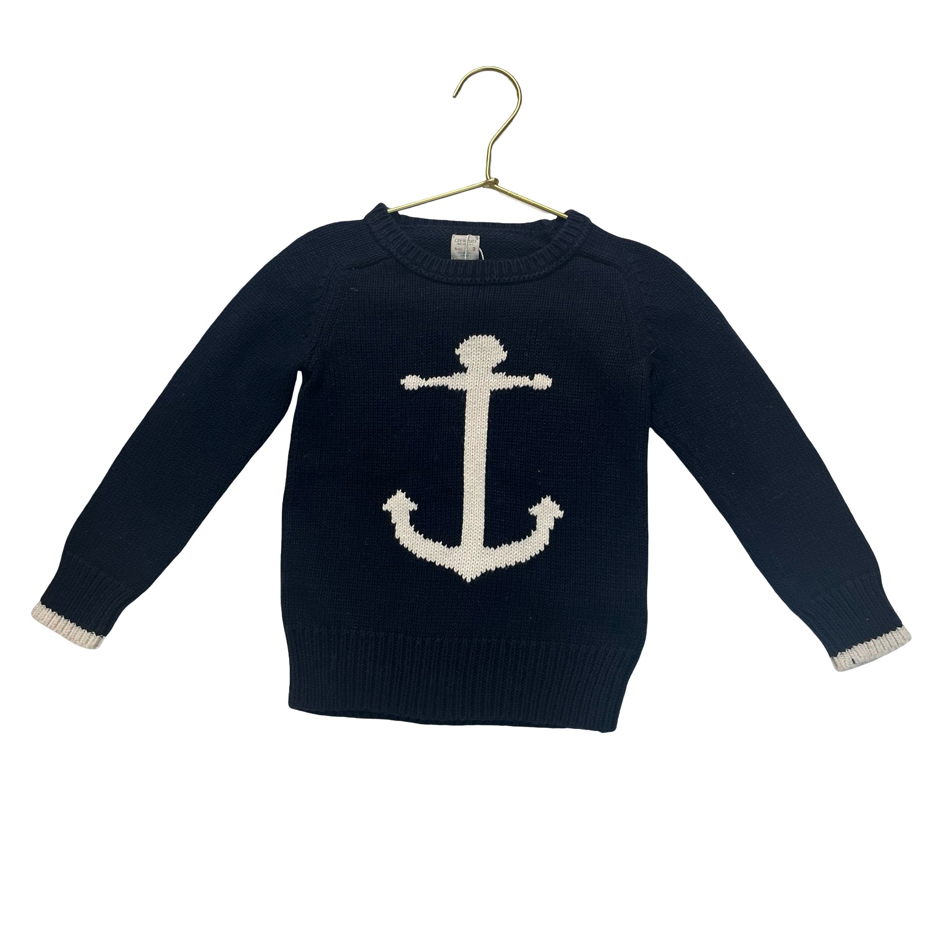 Crewcuts Navy Anchor Cotton Sweater - Size 3