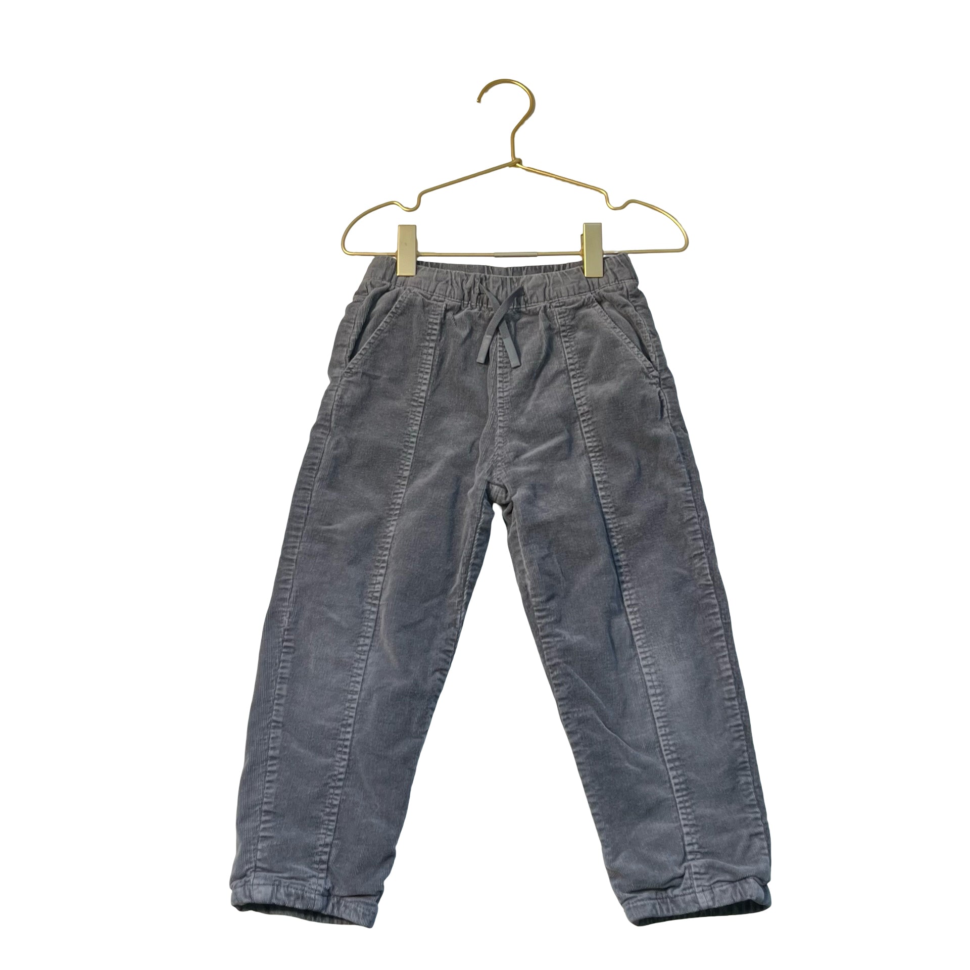 Zara Jersey-Lined Gray Corduroy Pants - Size 4-5