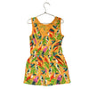 Tea Collection Yellow Tropical Bird Print Romper - Size 7