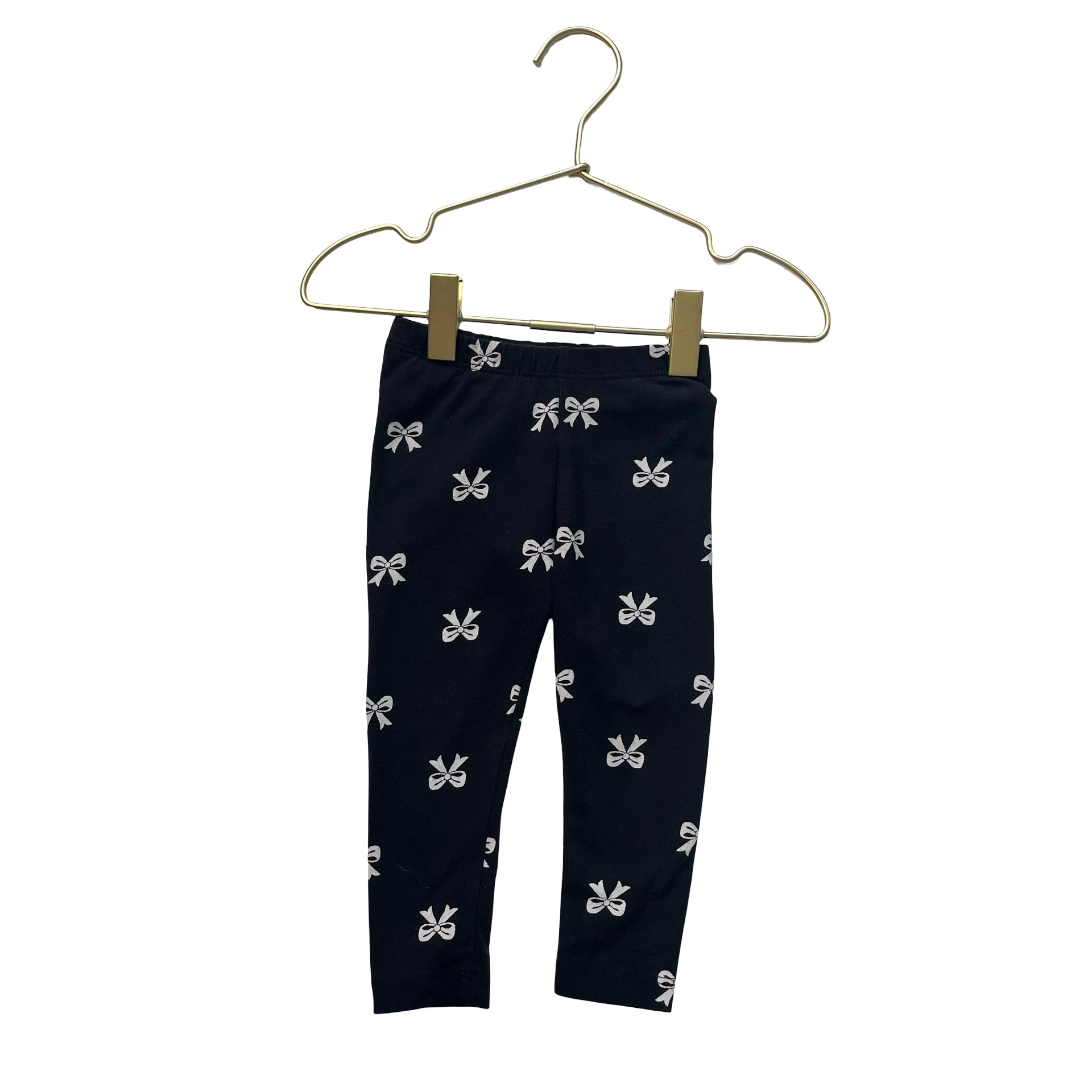 Janie and Jack Black Bow Print Leggings - Size 12-18 Mo