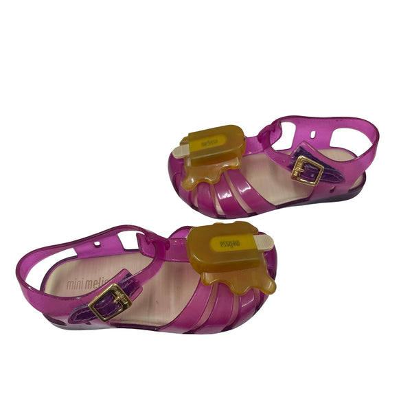 Mini Melissa Pink & Yellow Popsicle Jelly Sandals - Size 7